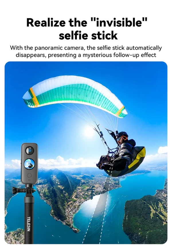 Perche Selfie Go Pro Fibre de Carbon Telesin